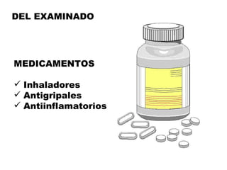 DEL EXAMINADO MEDICAMENTOS Inhaladores Antigripales Antiinflamatorios  