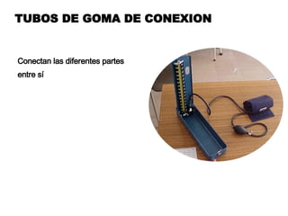 TUBOS DE GOMA DE CONEXION Conectan las diferentes partes  entre sí 
