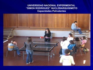 UNIVERSIDAD NACIONAL EXPERIMENTAL  “ SIMON RODRIGUEZ” NUCLEBARQUISIMETO Capacidades Polivalentes 