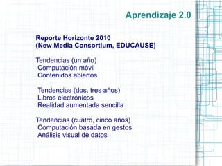 Aprendizaje 2.0 Uso de herramientas TIC  (* enlace) TIC como herramientas cognitivas: - Habilidades del  pensamiento crítico - Habilidades del  pensamiento creativo - Habilidades del pensamiento complejo 