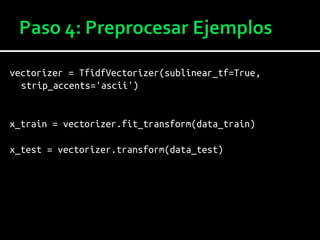 vectorizer = TfidfVectorizer(sublinear_tf=True,
strip_accents='ascii')
x_train = vectorizer.fit_transform(data_train)
x_test = vectorizer.transform(data_test)
 
