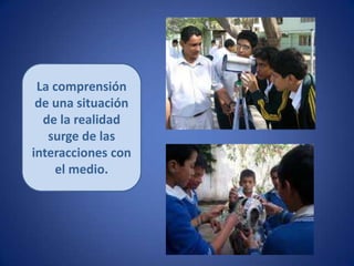 La comprensión
 de una situación
  de la realidad
   surge de las
interacciones con
    el medio.
 