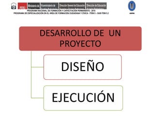 PROGRAMA NACIONAL DE FORMACIÓN Y CAPACITACIÓN PERMANENTE - 2010 PROGRAMA DE ESPECIALIZACIÓN EN EL ÁREA DE FORMACIÓN CIUDADANA Y CÍVICA - ÍTEM 5 – SUB ITEM 5.2 UNPRG 