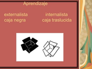 Aprendizaje
externalista
caja negra

internalista
caja traslucida

 