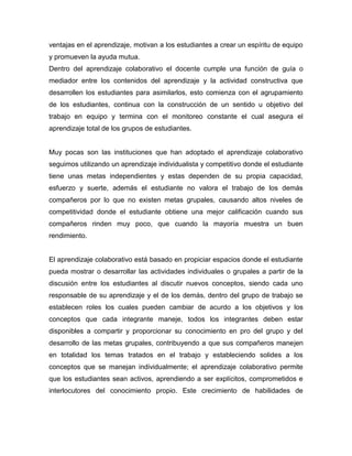 Aprendizaje colaborativo