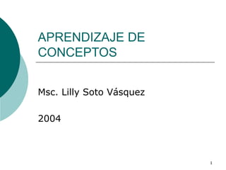 APRENDIZAJE DE CONCEPTOS Msc. Lilly Soto Vásquez 2004 