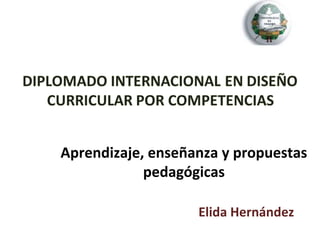 Aprendizaje, enseñanza y propuestas
pedagógicas
Elida Hernández
 