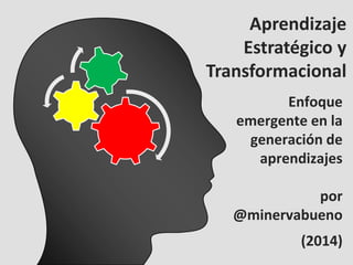 Aprendizaje
Estratégico y
Transformacional
Enfoque
emergente en la
generación de
aprendizajes
por
@minervabueno
(2014)
 