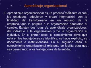 Aprendizaje organizacional | PPTX