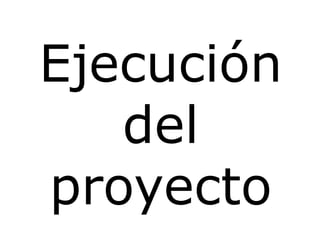 Ejecución del proyecto
