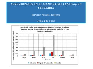 APRENDIZAJES EN EL MANEJO DEL COVID-19 EN
COLOMBIA
Enrique Posada Restrepo
Julio 4 de 2020
 