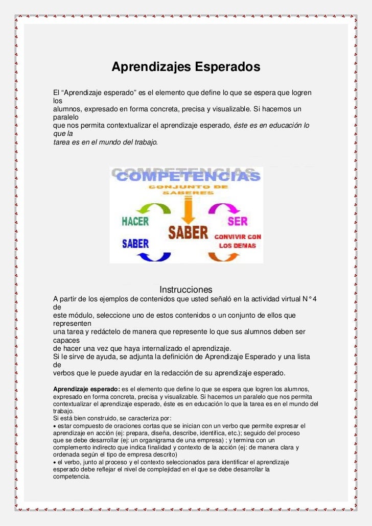 Aprendizajes esperados