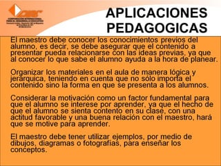 APLICACIONES PEDAGOGICAS 