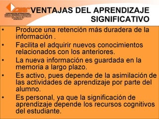 VENTAJAS DEL APRENDIZAJE SIGNIFICATIVO 