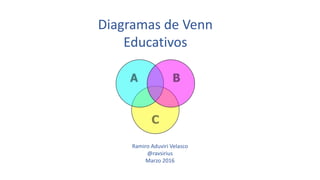 Diagramas de Venn
Educativos
Ramiro Aduviri Velasco
@ravsirius
Marzo 2016
 