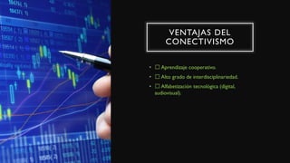 VENTAJAS DEL
CONECTIVISMO
• Aprendizaje cooperativo.
• Alto grado de interdisciplinariedad.
• Alfabetización tecnológica (digital,
audiovisual).
 