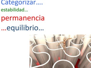 Categorizar….estabilidad…permanencia …equilibrio…