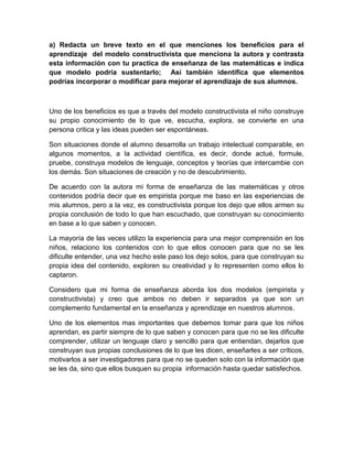 Aprendizaje y matematicas