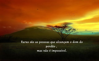 Raras são as pessoas que alcançam o dom do
                  perdão ,
           mas não é impossível.
 