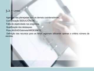 42 relatórios das escolas da rede municipal. 