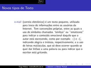Internet e o Genero Textual