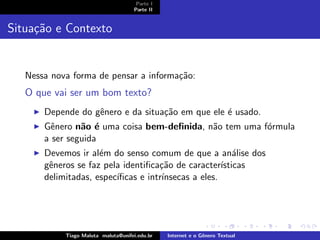 Internet e o Genero Textual