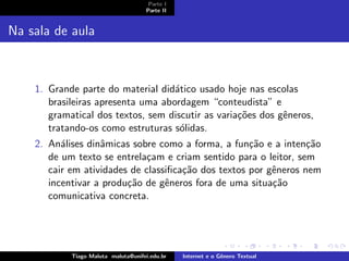 Internet e o Genero Textual