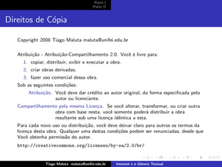 Internet e o Genero Textual