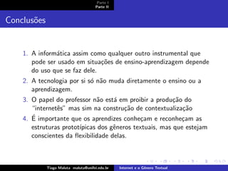 Internet e o Genero Textual