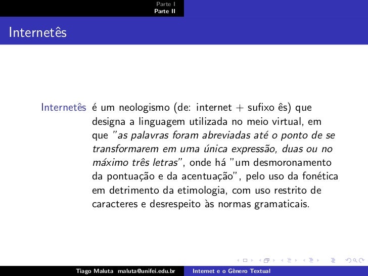 O Genero Textual Em Analise Tem Como Assunto A Internet