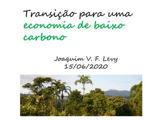 Transição para uma
economia de baixo
carbono
Joaquim V. F. Levy
15/06/2020
 