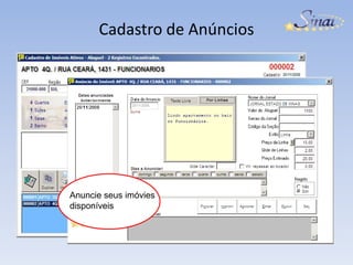 Cadastro de AnúnciosAnuncie seus imóvies disponíveis