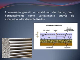 É necessário garantir o paralelismo das barras, tanto
horizontalmente como verticalmente através de
espaçadores devidamente fixados.
 