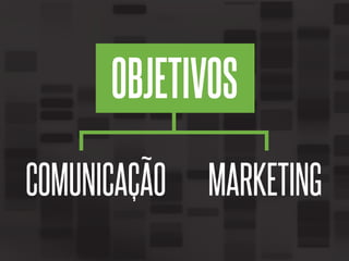 OBJETIVOS
COMUNICAÇÃO

MARKETING

 