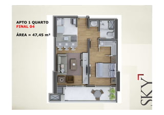 APTO 1 QUARTO
FINAL 04

ÁREA = 47,45 m²
 
