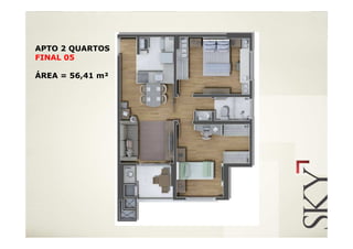 APTO 2 QUARTOS
FINAL 05

ÁREA = 56,41 m²
 