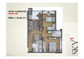 APTO 2 QUARTOS
FINAL 06

ÁREA = 53,85 m²
 