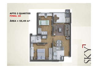 APTO 2 QUARTOS
FINAL 10

ÁREA = 55,49 m²
 