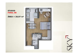 STUDIO
FINAL 08

ÁREA = 29,97 m²
 