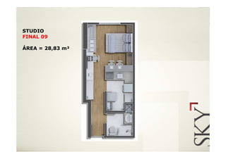 STUDIO
FINAL 09

ÁREA = 28,83 m²
 
