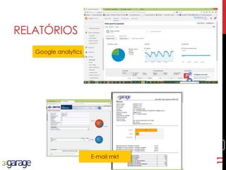 11
RELATÓRIOS
11
Google analytics
E-mail mkt
 