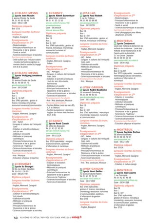 26 ACADÉMIE DE CRÉTEIL l RENTRÉE 2015 l GUIDE APRÈS LA 3e onisep.fr
Déroulement de l’affectation
Lycées publics de l’académie de
Créteil
➔ Les grandes étapes
 Avril – mai : le dossier d’affectation est remis par le
collège d’origine ;
-Lafamillerenseignelesvœuxd’affectationparordre
de préférence (4 vœux distincts)
1 vœu = 1 établissement et 1 formation
-L’établissementd’originesaisitlesvœuxdel’élève
sur l’application informatisée Affelnet ;
 Juin : la notification d’affectation est adressée aux
familles par les établissements d’accueil ;
Juinetdébutjuillet:inscriptiondansl’établissement
d’accueil (certains établissements expérimentent
la téléinscription : se renseigner auprès de
l’établissement d’origine).
➔ Dans l’enseignement général et
technologique
L’affectation porte sur une 2de générale et
technologique (vœu générique) : les enseignements
d’exploration courants ne figurent pas dans Affelnet
et seront choisis au moment de l’inscription.
L’affectation se fait d’abord en fonction des zones
géographiques de recrutement fixées par les
inspecteurs d’académie, directeurs académiques
des services de l’éducation nationale.
Si vous demandez une formation rare
(enseignements d’exploration à capacités
contingentées), très demandée, ou hors de votre
zone géographique,ilestvivementconseilléd’inclure
parmi vos vœux le lycée de la zone géographique de
votre domicile.
Si vous demandez une formation courante dans un
établissement ne correspondant pas à la zone de
recrutement géographique (lycée de secteur), vous
ne pourrez y être affecté que dans la limite des
places disponibles et après les élèves du secteur. Si le
nombredesdemandespourunétablissementdépasse
ses capacités d’accueil, le directeur académique
des services de l’éducation nationale accorde les
dérogations selon l’ordre indicatif de priorité suivant :
les élèves handicapés
lesélèvesbénéficiantd’unepriseenchargemédicale
importante à proximité de l’établissement demandé
les boursiers au mérite
les boursiers sociaux
les élèves dont un frère ou une sœur est scolarisé(e)
dans l’établissement souhaité
lesélèvesdontledomicile,enlimitedezonededesserte,
est proche de l’établissement souhaité
les élèves qui doivent suivre un parcours scolaire
particulier.
➔ Dans l’enseignement professionnel
Les élèves sont affectés en tenant compte de l’ordre
de leurs vœux et de la capacité d’accueil dans les
formations demandées.
Des modalités particulières existent pour certaines
formations. Pour les connaître, renseignez-vous
auprès de votre établissement d’origine.
Dans le cadre de « PASSPRO », des entretiens
d’information et de motivation sont mis en place par
les établissements d’accueil pour vous accompagner
dans la découverte de la formation (contenu,
horaires...) et du secteur professionnel.
Pourparticiperàcetteprocédure,prenezcontactavec
votre professeur principal.
Certains CAP à exigences particulières accueillent
majoritairement des élèves issus de 3e générale.
Se former dans d’autres lycées
publics de l’Île de-France
Si vous envisagez une ou des formations non
proposées dans votre académie, il est possible de
vous porter candidat dans un établissement public
d’une autre académie de l’Ile de France. Il s’agit d’une
procédure inter-académique.
Vous trouverez la liste des formations concernées
dans notre dossier en ligne sur :
www.onisep.fr/Ile-de-France
Attention !
Si vous êtes intéressé par une formation dans
l’académiedeVersaillesoudeParis,renseignez-vous:
en participant aux « journées portes ouvertes » de
l’établissement ;
envérifiantqueladuréedutrajet estcompatibleavec
la scolarité ;
eninterrogeantleprofesseurprincipalouleconseiller
d’orientation-psychologue afin de connaître les
formations accessibles, les démarches d’inscription
(dossier, recrutement particulier, dates...).
Lycées privés sous contrat
Quecesoitpouruneformationgénérale,technologique
ou professionnelle, les établissements privés sous
contrat s’engagent à respecter les horaires et les
programmes officiels de l’éducation nationale. Pour une
admission dans un lycée privé sous contrat, renseignez-
vousdirectementauprèsdel’établissementsouhaitéqu’il
se trouve ou non dans votre académie.
Centres de formation d’apprentis
Vous devez d’une part, trouver un employeur avec
lequel vous signerez un contrat d’apprentissage, et,
d’autre part vous inscrire dans le CFA qui prépare à
la formation choisie, qu’il se trouve ou non dans votre
académie.
Formations particulières
D’autresformationsspécifiquessontaccessiblesaprès
une 3e. Vous en trouverez le détail dans notre dossier
en ligne sur www.onisep.fr/Ile-de-France.
Pour information, il existe notamment :
➔ Le sport et les études en Île-de- France
Les sections sportives offrent la possibilité aux
élèves de bon niveau sportif et pratiquant un sport
en club, de concilier entrainement intensif et scolarité
grâce à des aménagements d’horaires.
Les pôles sportifs concernent de jeunes athlètes
confirmés et sélectionnés au préalable par leur
fédération et inscrits sur les listes des sportifs de haut
niveau.
➔ Autres formations.
Si vous souhaitez suivre une formation rattachée à
un autre ministère, à une chambre de commerce et
d’industrie, à une fédération professionnelle etc.,
prenez contact directement avec les établissements
concernés.
Certains lycées professionnels ou polyvalents, offrant
un éventail de formations du CAP à l’enseignement
supérieur en partenariat avec les entreprises, sont
labellisés « lycée des métiers ». La formation peut s’y
dérouler sous statut scolaire, en apprentissage ou en
formation continue. Les passerelles sont facilitées entre
filières professionnelles et technologiques.
Le label « lycée des métiers »
L’admission relève d’une procédure particulière qu’il
convientdeconnaîtreenserapprochantdel’établissement
d’origine, de la conseillère d’orientation psychologue,
de l’assistante sociale de votre établissement ou
en consultant le site du rectorat ou les sites des
établissements avec internat.
Retrouvez toutes les informations sur le site :
http://eduscol.education.fr/cid47681/l-internat-dispositif-
accompagnement.html
Les internats de la réussite
 