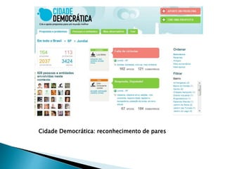 Cidade Democrática: reconhecimento de pares
 