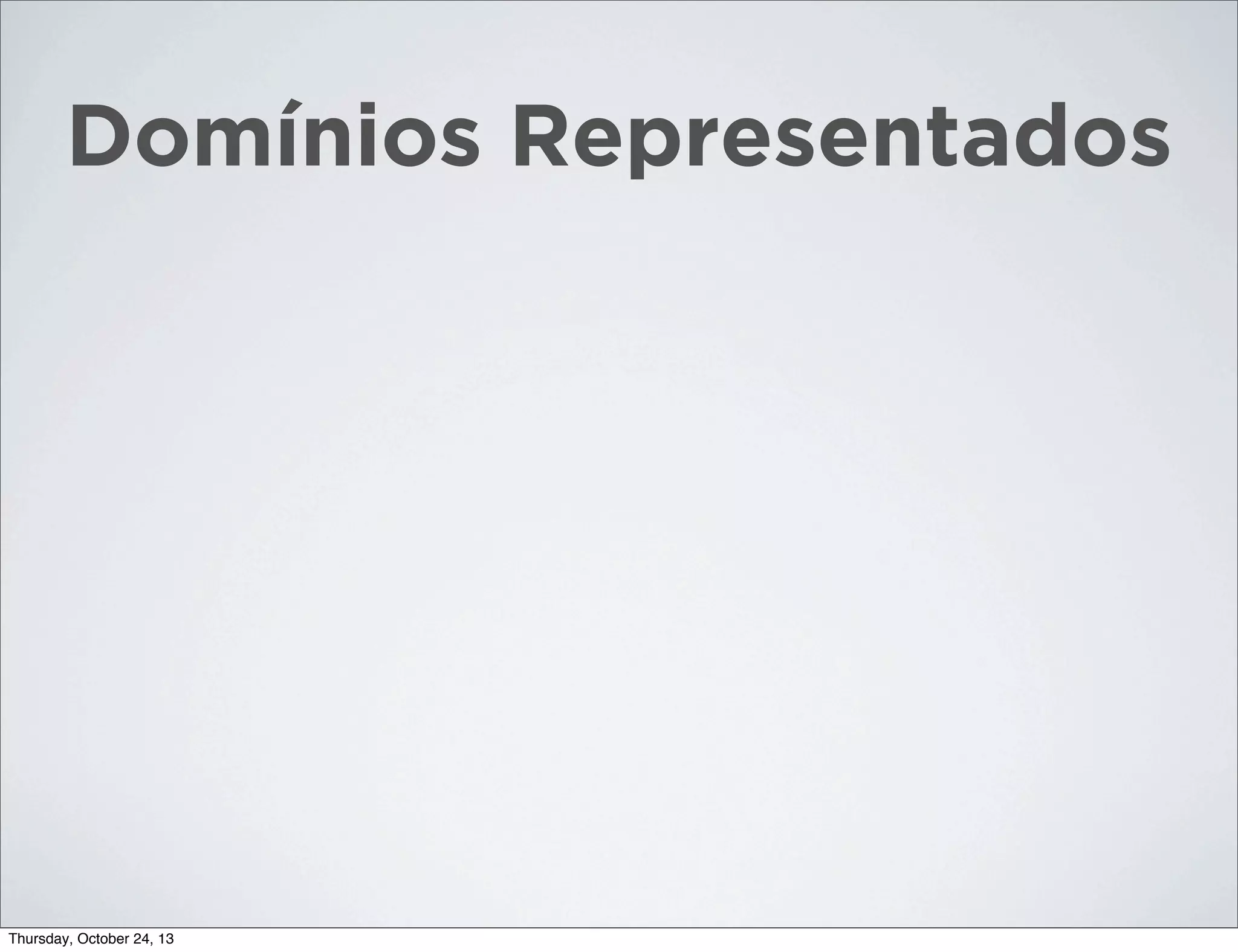 Domínios Representados

Thursday, October 24, 13

 