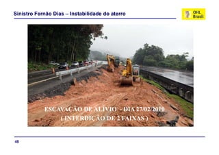 Sinistro Fernão Dias – Instabilidade do aterro




            ESCAVAÇÃO DE ALÍVIO - DIA 27/02/2010
                ( INTERDIÇÃO DE 2 FAIXAS )


48
 