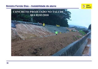 Sinistro Fernão Dias – Instabilidade do aterro

      CONCRETO PROJETADO NO TALUDE –
               DIA 02/03/2010




50
 