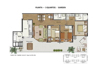 PLANTA – 3 QUARTOS - GARDEN

 