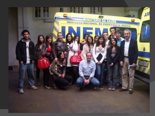 Visita de estudo ao INEM Conhecer o funcionamento do INEM; Conhecer a melhor forma de activar os serviços de emergência médica em caso de acidente ou doença súbita; Visita ao CODU; Conhecer os meios do INEM e o material que compõe a sua carga. 