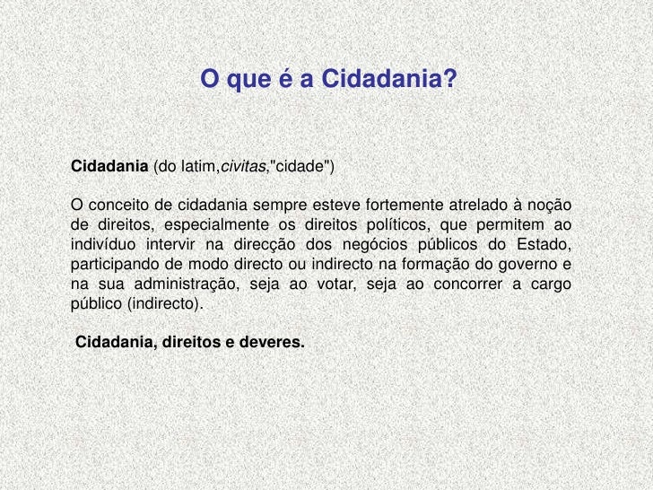 O Termo Cidadania é Explicado Pelo Seguinte Conceito