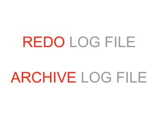 REDO LOG FILE
ARCHIVE LOG FILE

 